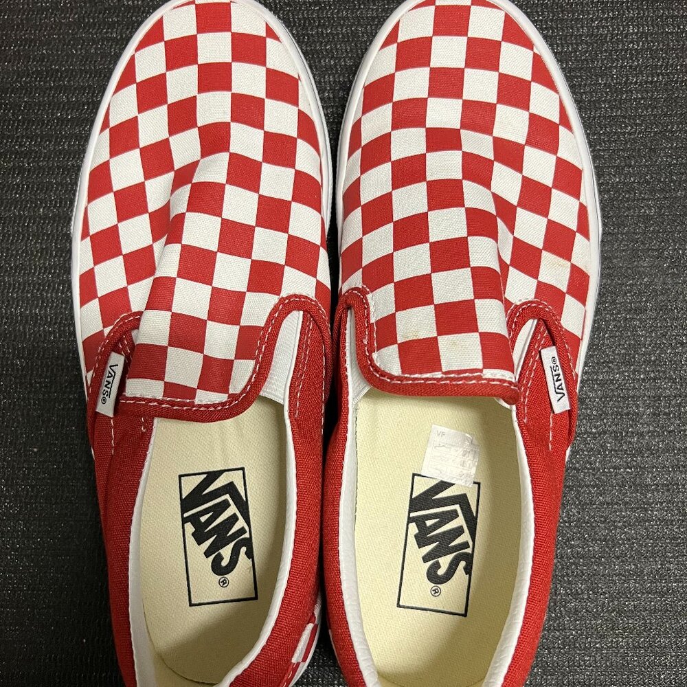 Vans Slip-On Checkerboard Skate Shoe - Chili Pepper